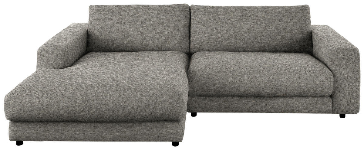 ECKSOFA in Flachgewebe Graubraun  190/270 cm  - Graubraun/Schwarz, Design, Kunststoff/Textil (190/270cm) - Lomoco