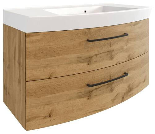 SKRINKA S UMÝVADLOM, 100 cm - čierna/biela, Modern, kov/kompozitné drevo (100cm) - Held