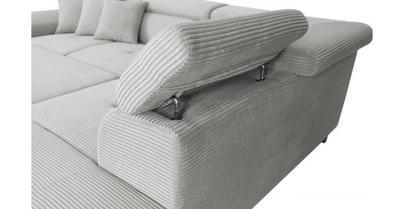 ECKSOFA in Cord Grau  - Silberfarben/Grau, Design, Textil/Metall (257/226cm) - Xora