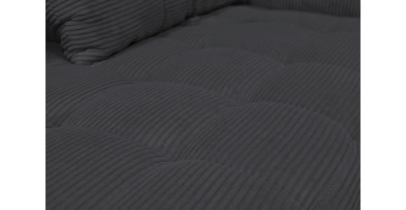 BIGSOFA  in Cord Anthrazit  - Anthrazit/Schwarz, KONVENTIONELL, Textil/Metall (246/100/116cm) - Carryhome