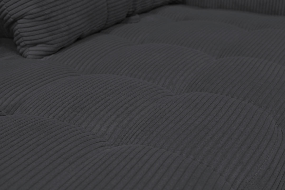 BIGSOFA Cord Anthrazit  - Anthrazit/Schwarz, KONVENTIONELL, Textil/Metall (246/100/116cm) - Carryhome