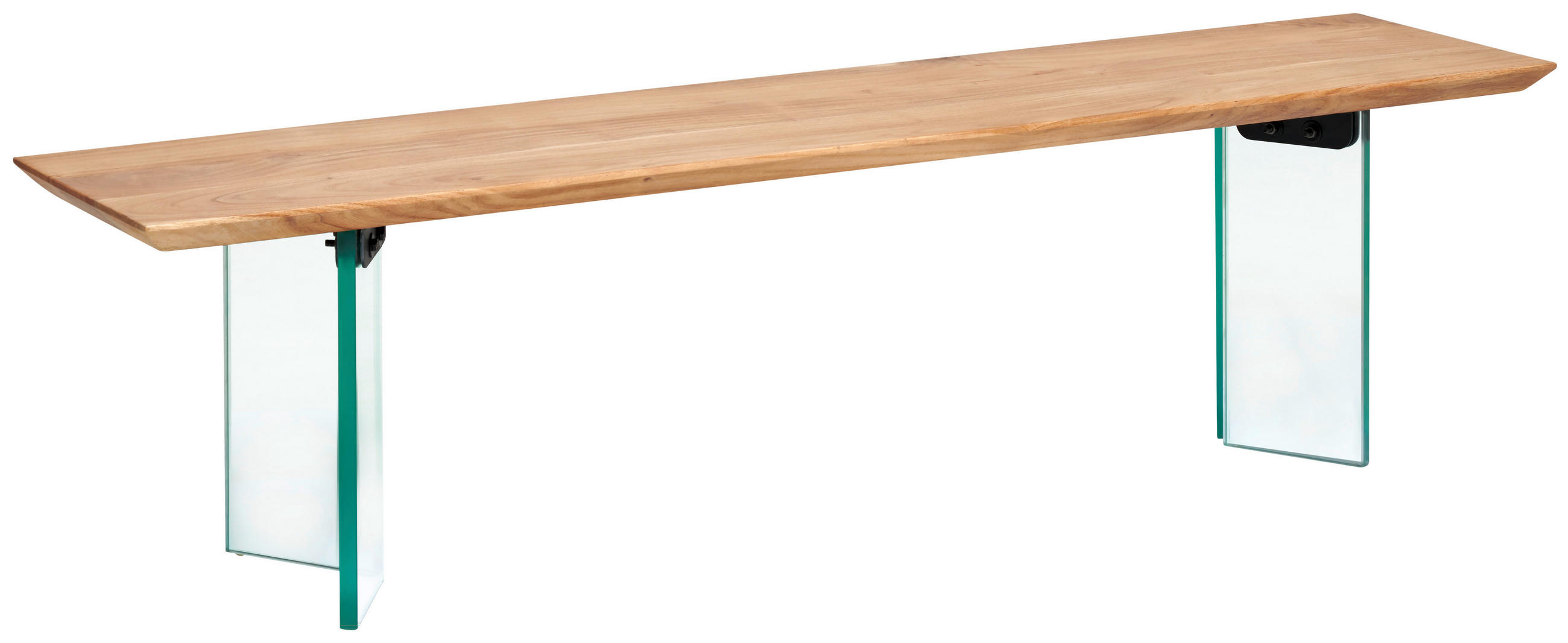 SITZBANK 175/45/40 cm Akaziefarben Akazie vollmassiv  - Transparent/Akaziefarben, MODERN, Glas/Holz (175/45/40cm) - Livetastic