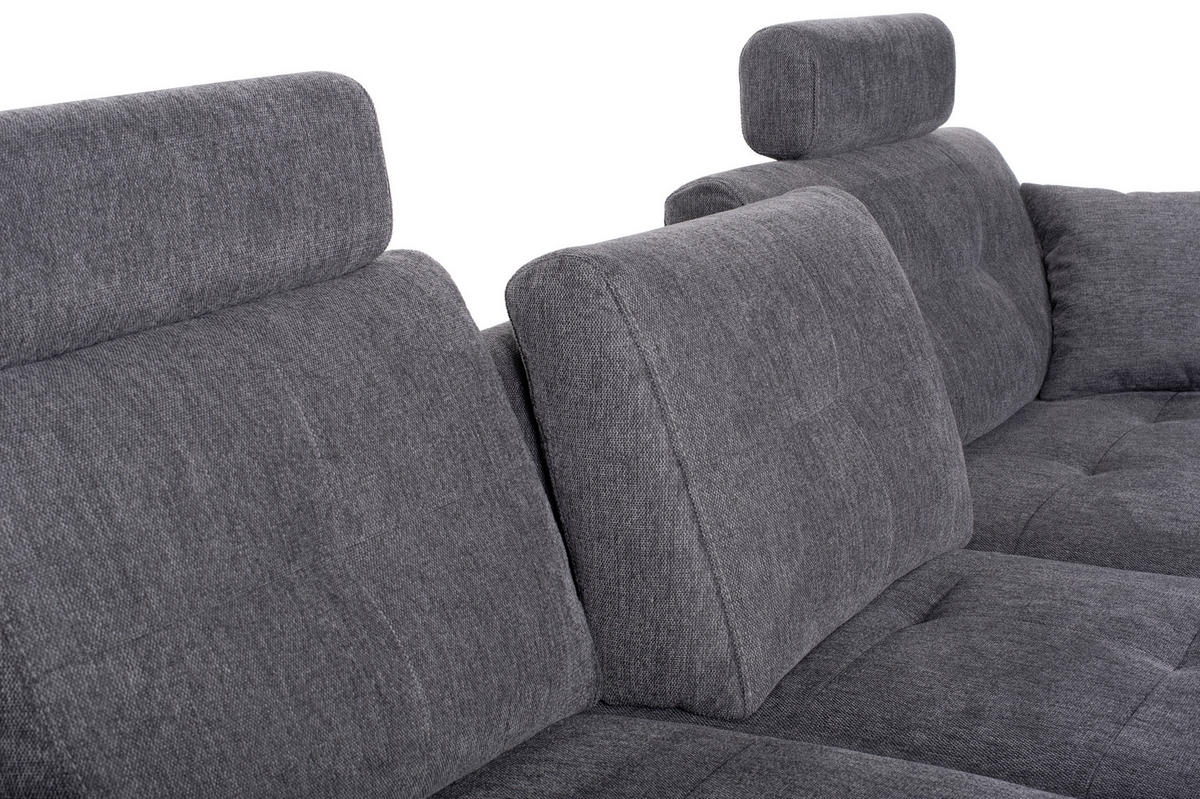 ECKSOFA in Mikrofaser Dunkelgrün  - Chromfarben/Dunkelgrün, Modern, Kunststoff/Textil (276/193cm) - Hom`in