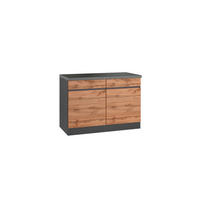 KÜCHENUNTERSCHRANK 120/86/60 cm  in Graphitfarben, Eiche Wotan  - Eiche Wotan/Graphitfarben, Design, Holzwerkstoff (120/86/60cm) - Held