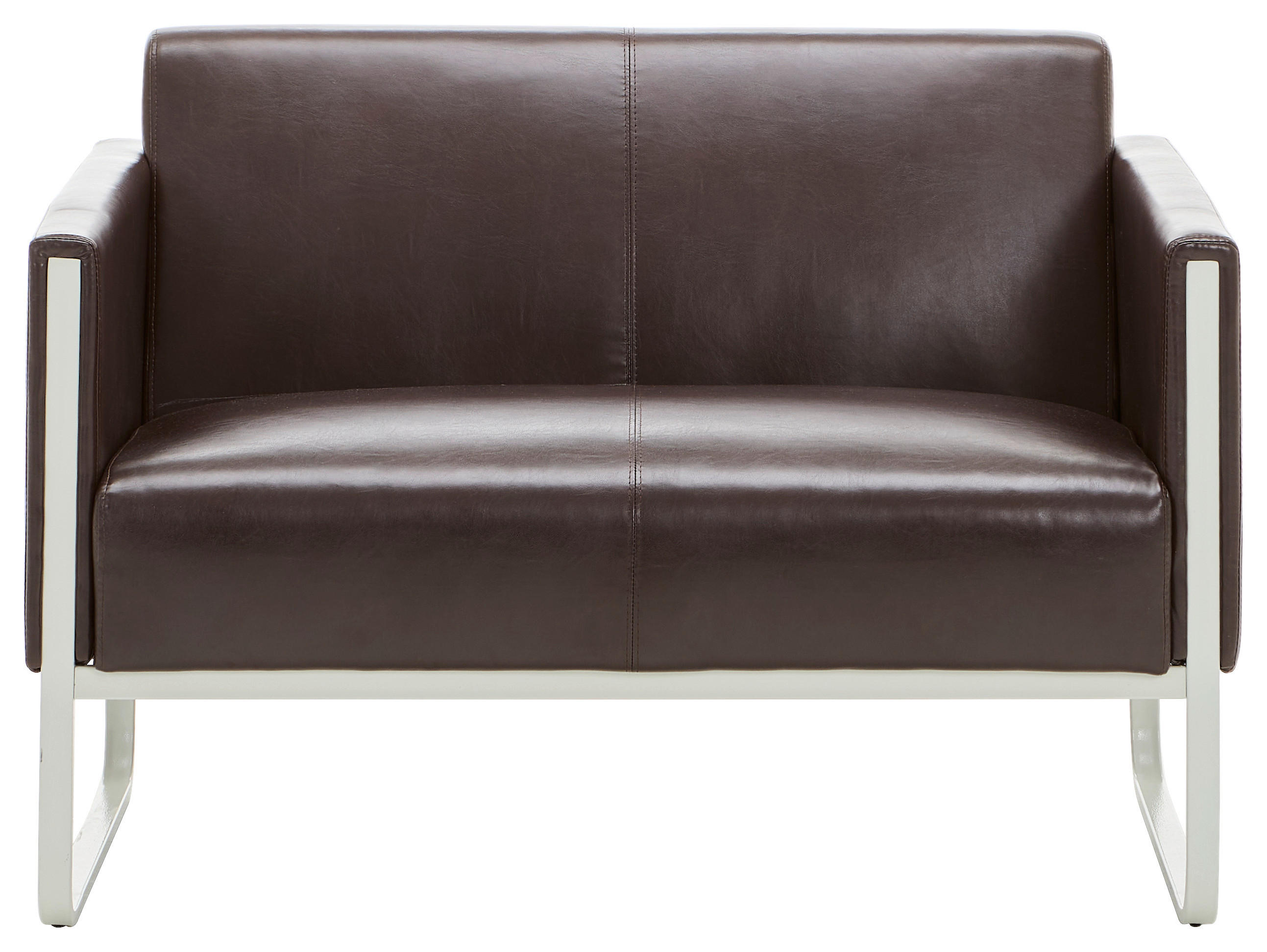 2-SITS SOFFA i textil mörkbrun  - grå/mörkbrun, Modern, metall/textil (111/78/71cm) - MID.YOU