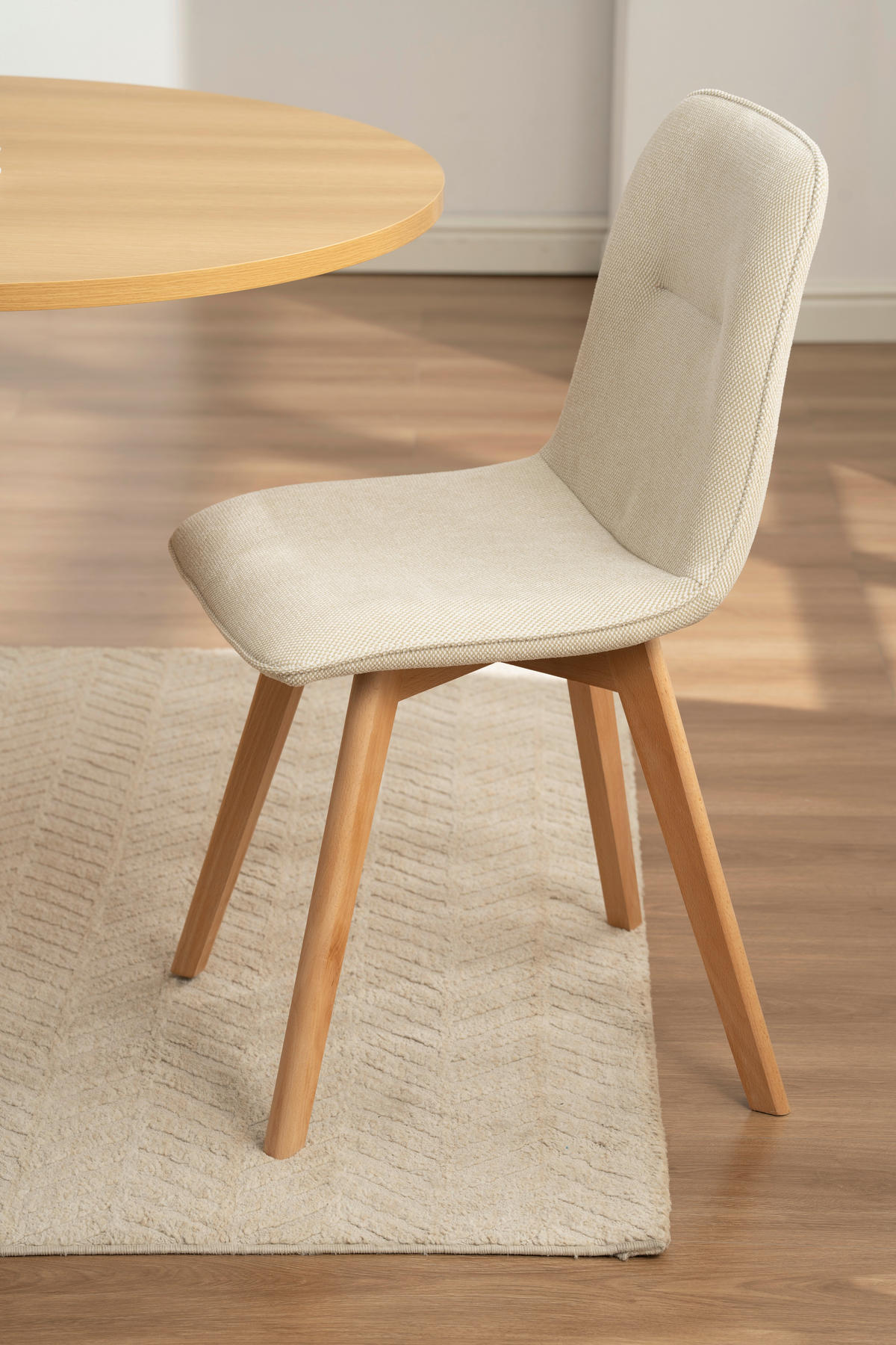 STUHL   Leinenoptik  Buchefarben, Beige  - Eichefarben/Beige, Modern, Holz/Textil (45/88/54cm) - Stylife
