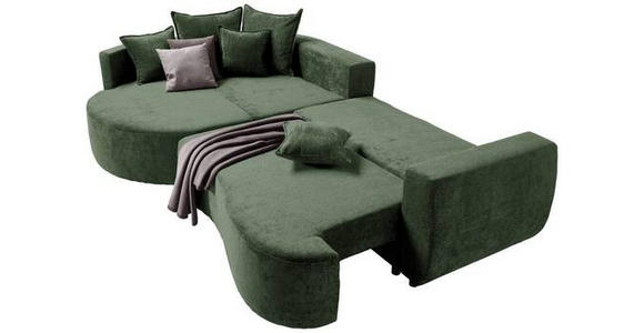 ECKSOFA in Chenille Dunkelgrün  - Dunkelgrün/Schwarz, Design, Kunststoff/Textil (194/307cm) - Carryhome