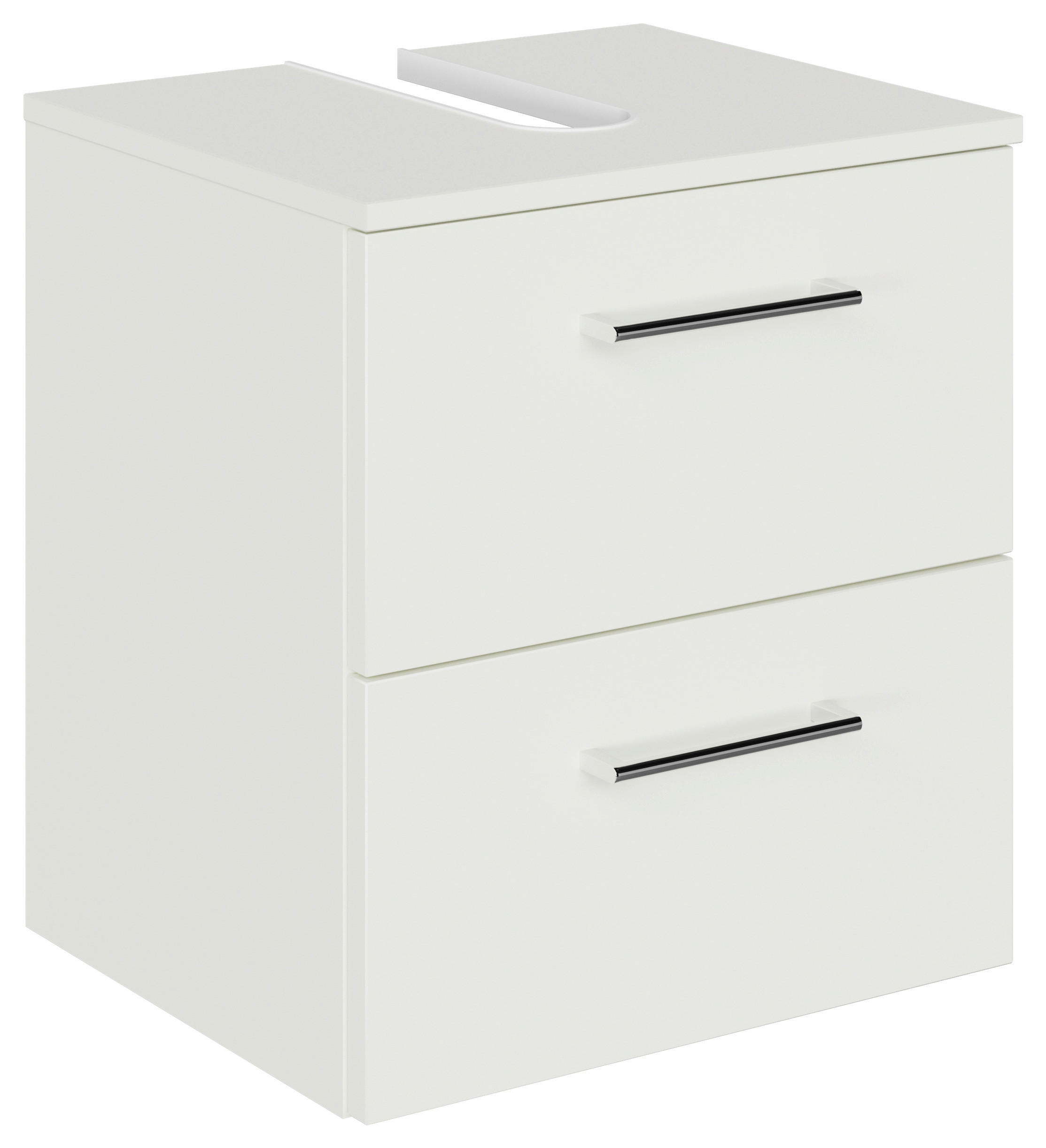 WASCHBECKENUNTERSCHRANK M-PLAN - Chromfarben/Weiß, KONVENTIONELL, Holzwerkstoff/Metall (45/49,8/38,3cm) - Sadena