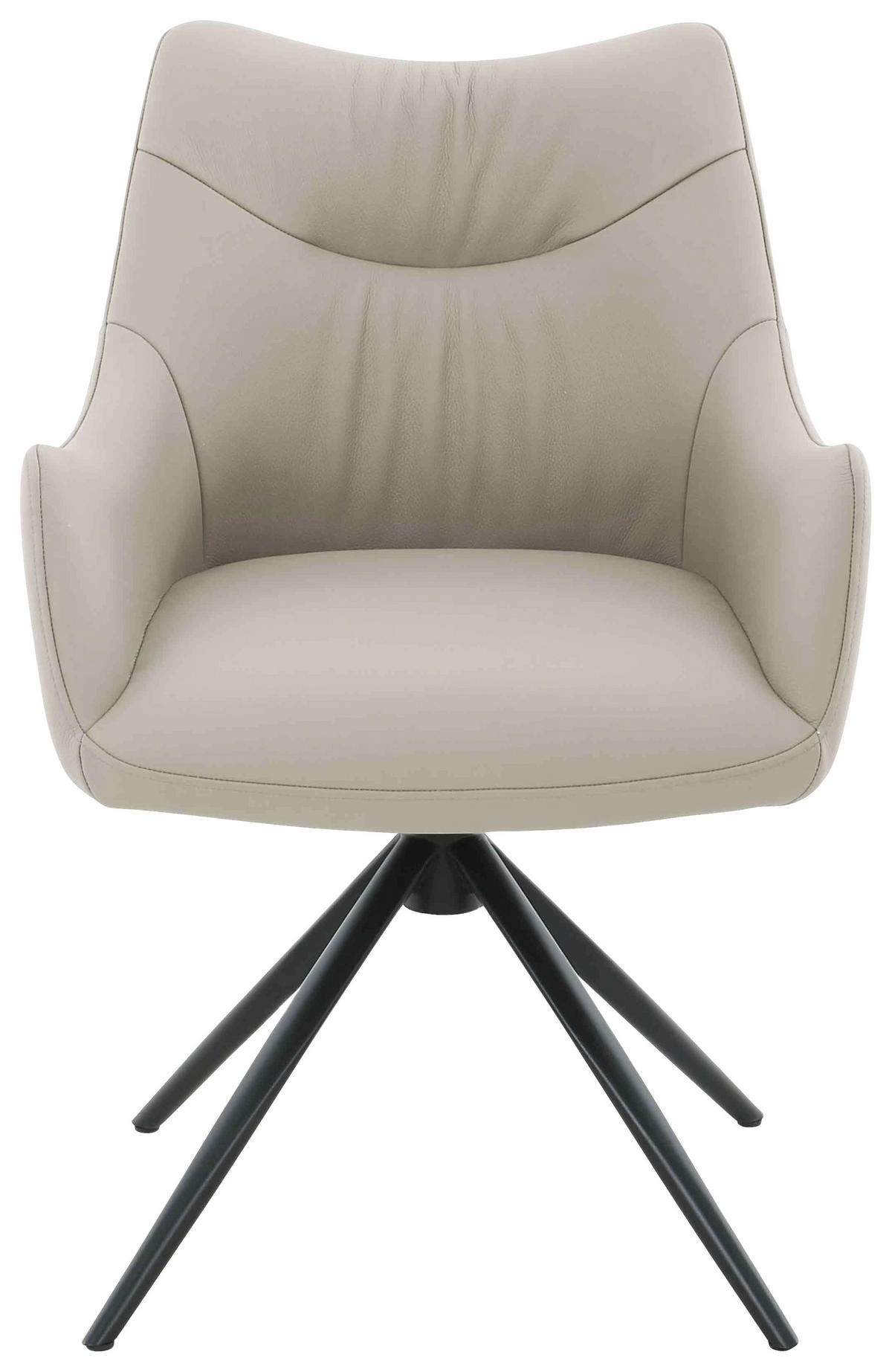 NASLANJAČ, kovina, usnje črna, bež  - črna/bež, Design, kovina/usnje (57/86,5/61,5cm) - Novel