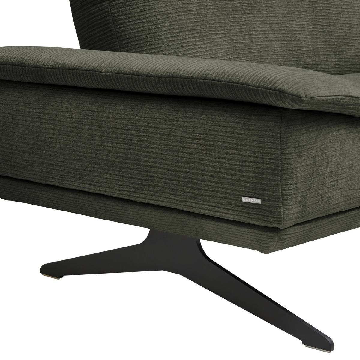 ECKSOFA in Flachgewebe Grün  269/155 cm  - Schwarz/Grün, Design, Textil/Metall (269/155cm) - Koinor