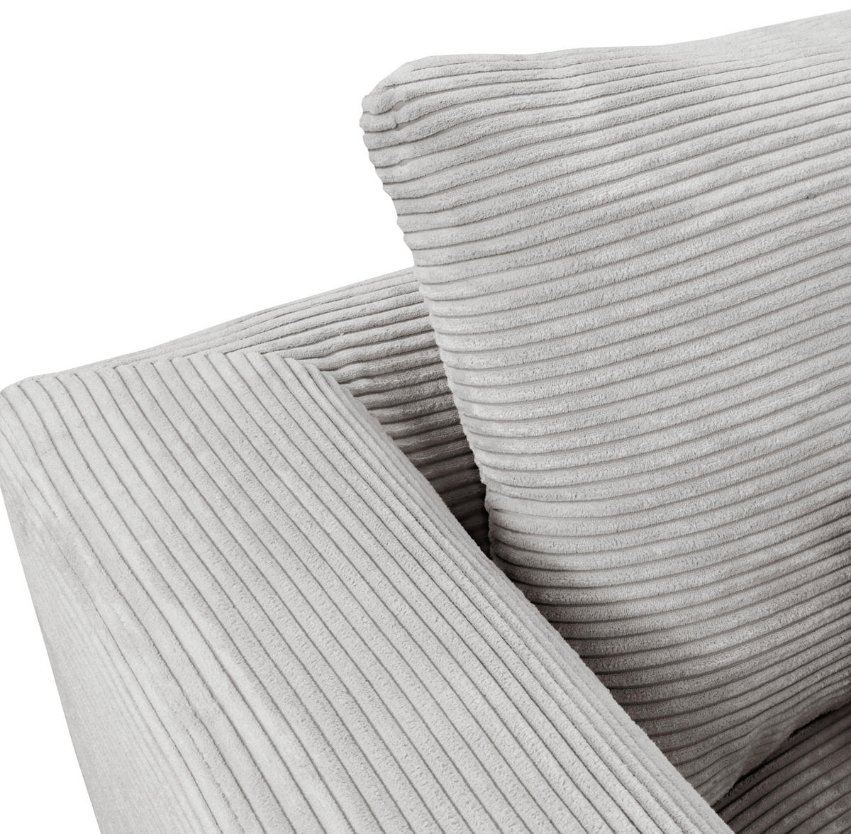 ECKSOFA in Cord Hellgrau  - Hellgrau/Schwarz, Design, Textil/Metall (313/172cm) - Livetastic