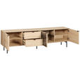 LOWBOARD  200/58/40 cm  - Eichefarben/Schwarz, KONVENTIONELL, Glas/Holzwerkstoff (200/58/40cm) - Xora