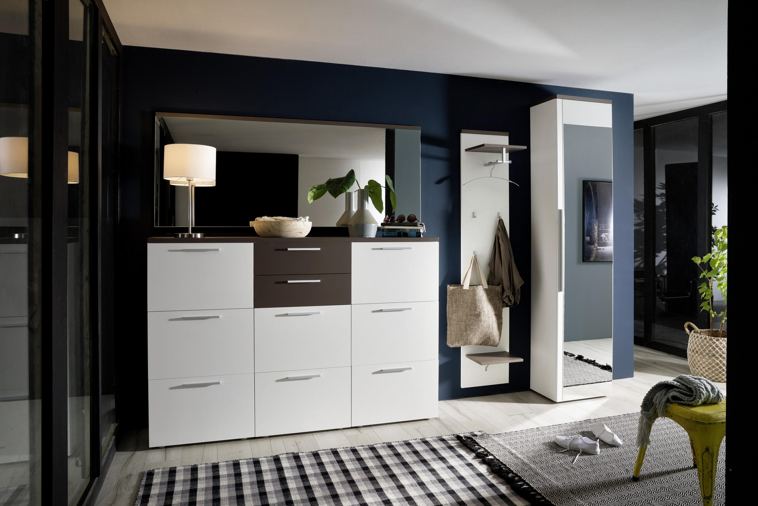 GARDEROBE Braun, Weiß - Braun/Weiß, Design, Glas (301/233/35cm) - Cassando