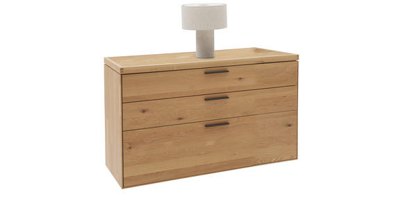 KOMMODE in 122/75/45 cm - Wildeiche/Schwarz, Design, Holz/Metall (122/75/45cm) - Valnatura
