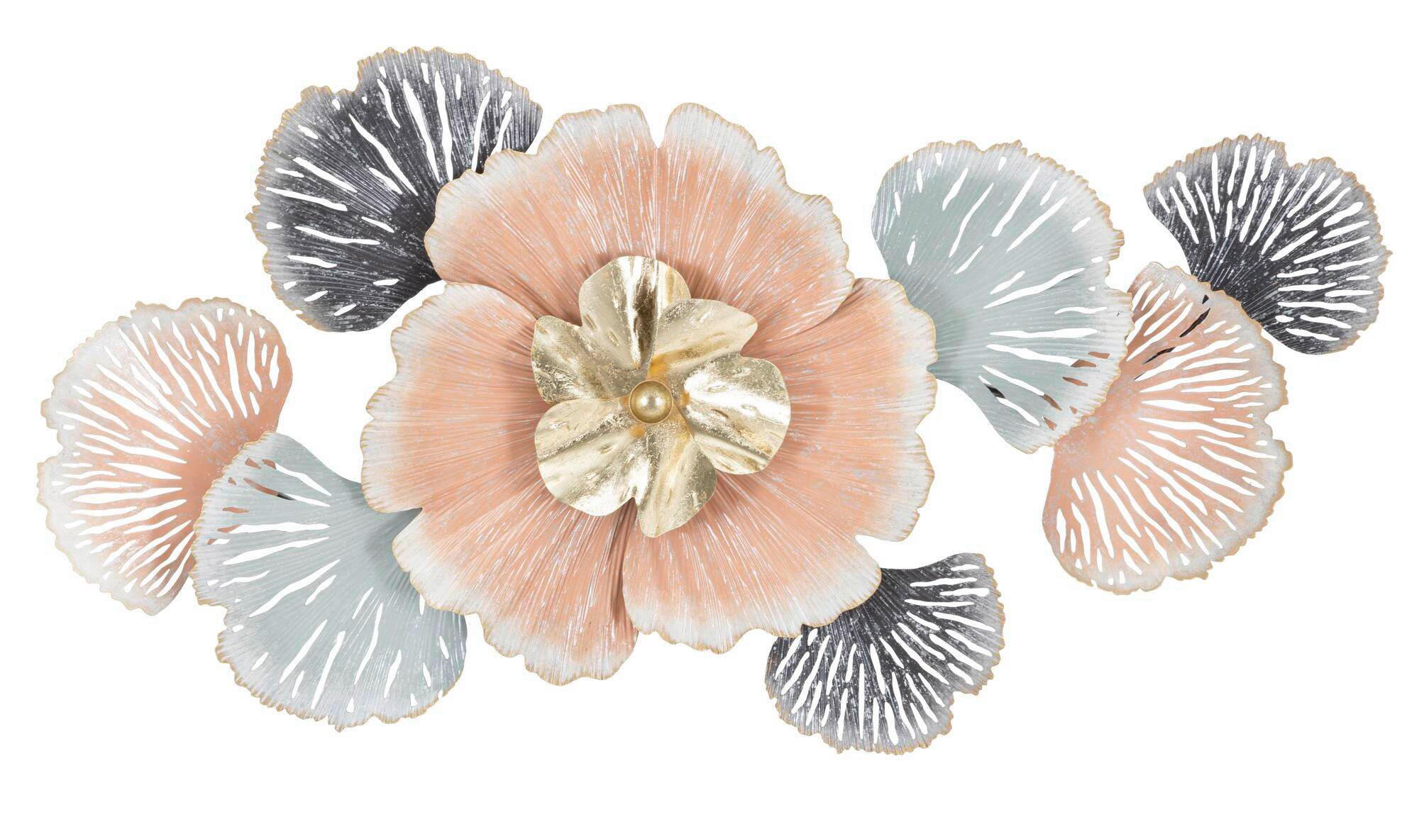 Wanddeko Soty Metall  - Blau/Goldfarben, Basics, Metall (93/53/7.5cm)