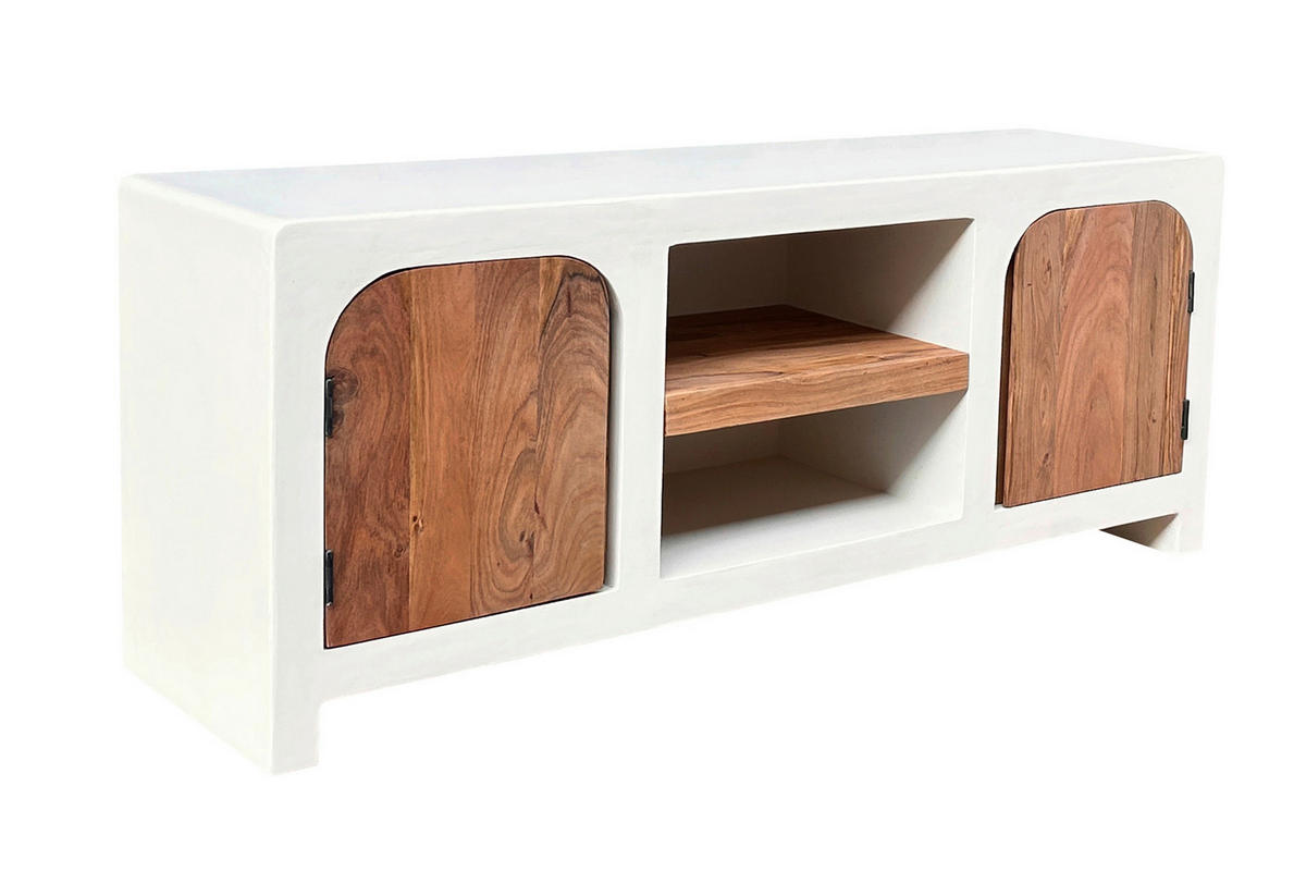 LOWBOARD  150/60/40 cm   - Naturfarben/Weiß, Design, Holz/Holzwerkstoff (150/60/40cm) - MID.YOU