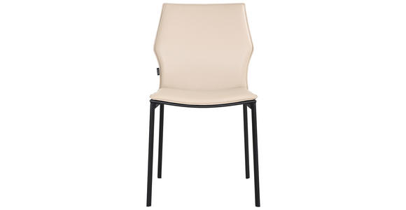 STUHL Echtleder Taupe - Taupe/Schwarz, Design, Leder/Metall (48/85/57,5cm) - Novel