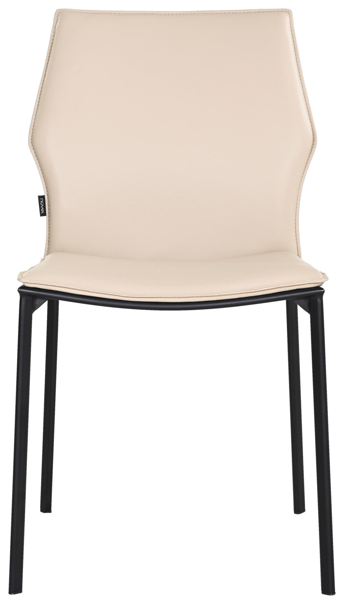 STUHL Echtleder Taupe  - Taupe/Schwarz, Design, Leder/Metall (48/85/57,5cm) - Novel
