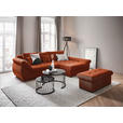 ECKSOFA Rostfarben Flachgewebe  - Rostfarben/Schwarz, Design, Kunststoff/Textil (278/175cm) - Xora