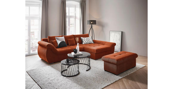 ECKSOFA Rostfarben Flachgewebe - Rostfarben/Schwarz, Design, Kunststoff/Textil (278/175cm) - Xora