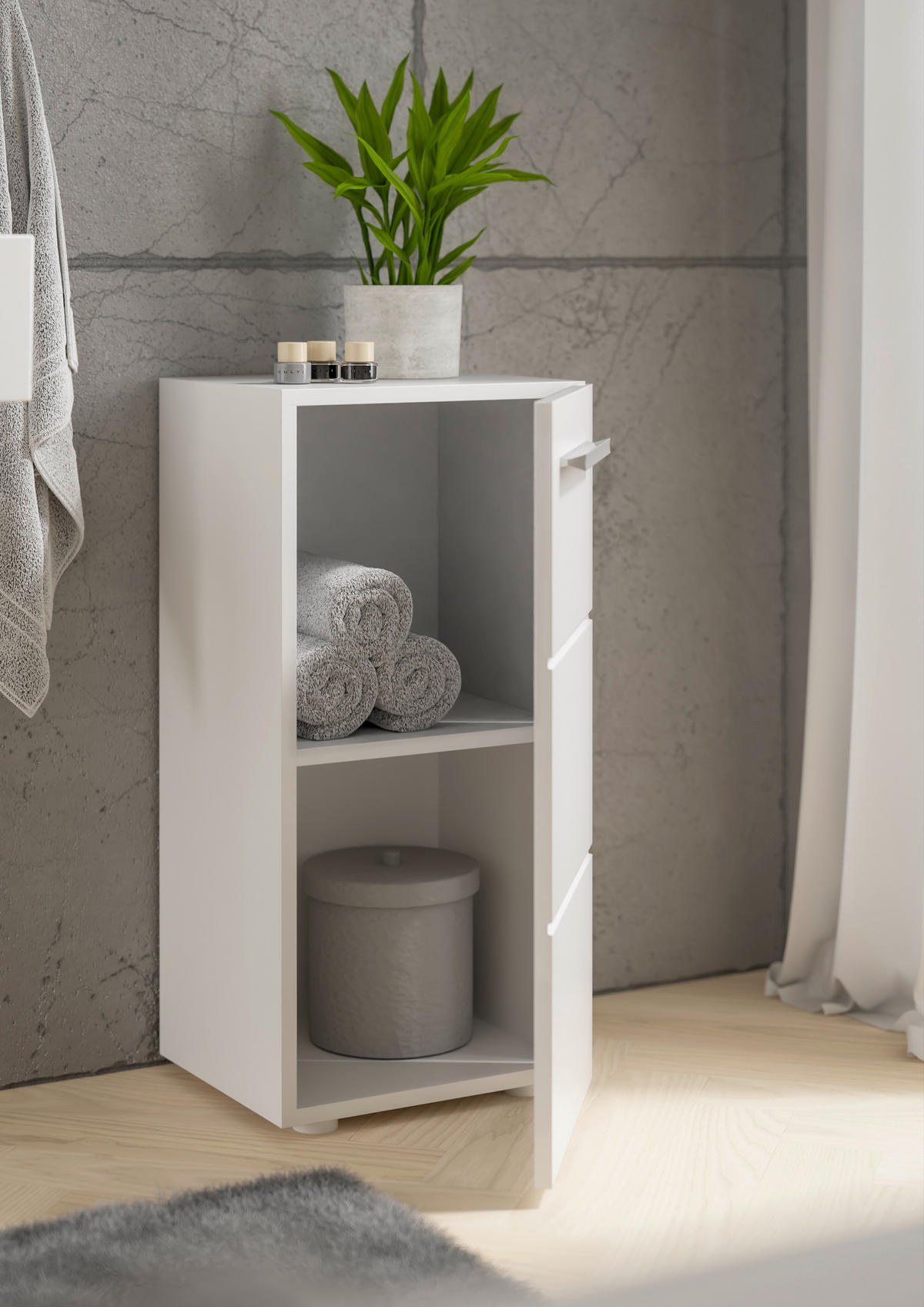 UNTERSCHRANK 34/72/31 cm   - Chromfarben/Weiß Hochglanz, MODERN, Holzwerkstoff/Kunststoff (34/72/31cm) - MID.YOU
