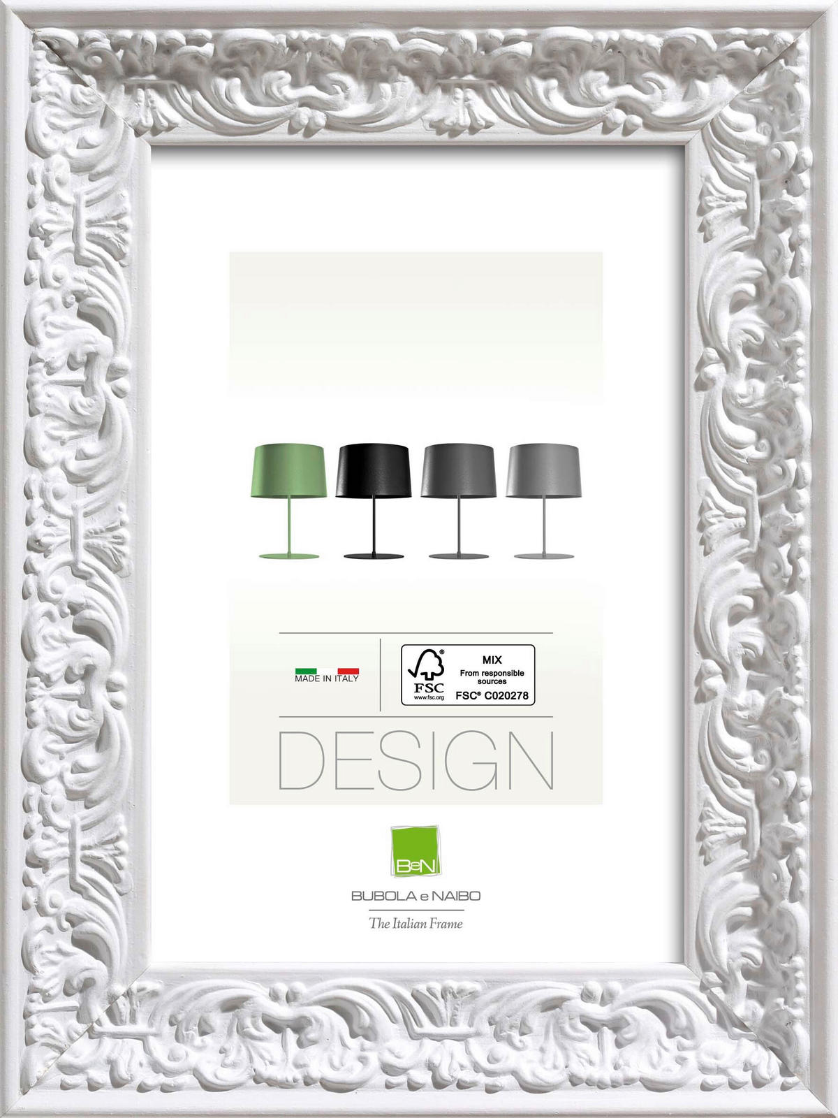 RAHMEN  - Weiß, Basics, Glas/Holz (44,6cm)