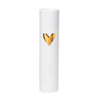 VASE  - Weiss/Goldfarben, Basics, Keramik (17cm) - Räder
