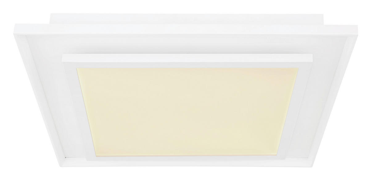 STROPNÍ LED SVÍTIDLO, 44.3/44.3/6.3 cm - bílá, Design, kov/plast (44.3/44.3/6.3cm) - Globo