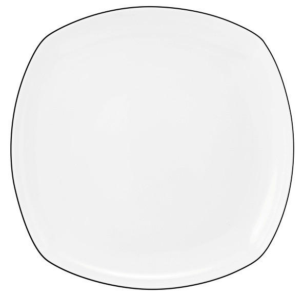 SPEISETELLER Schwarz, Weiß 26 cm Lido Black Line  - Schwarz/Weiß, Basics, Keramik (26cm) - Seltmann Weiden