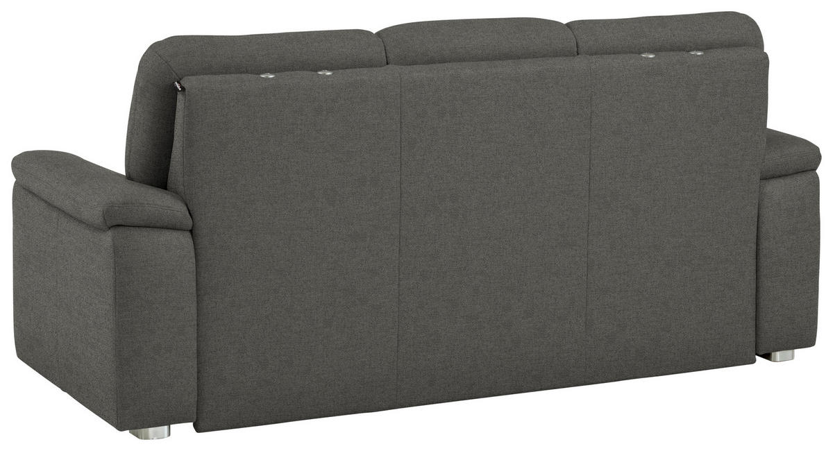 3-SITZER-SOFA Chenille Grau  - Alufarben/Grau, Konventionell, Textil/Metall (208/96/89cm) - Beldomo Comfort