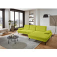 ECKSOFA in Chenille, Mikrofaser Limette  299/157 cm  - Limette/Schwarz, Design, Textil/Metall (299/157cm) - Dieter Knoll