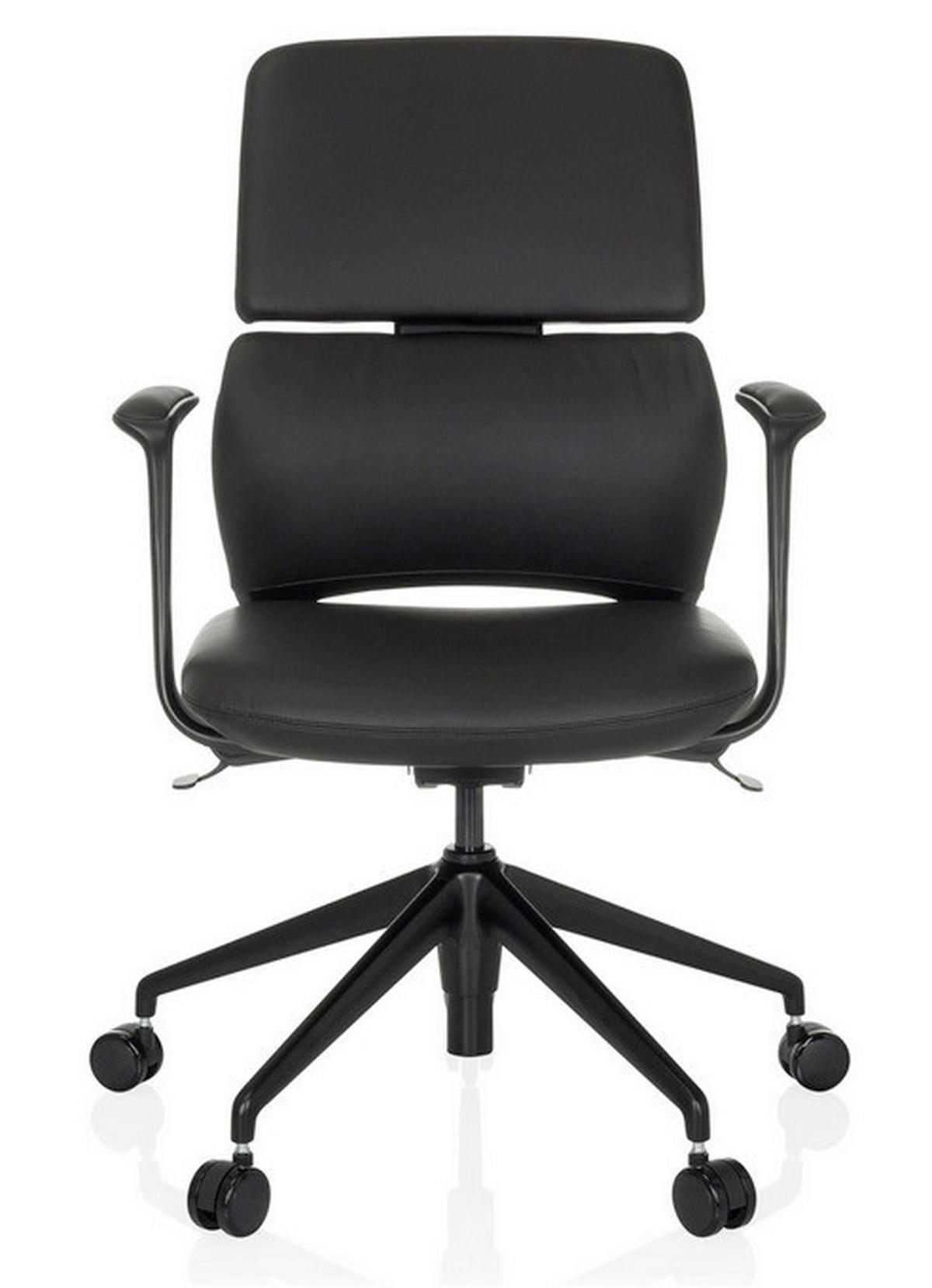 DREHSTUHL  - Schwarz, MODERN, Leder/Kunststoff (62/98-108/60cm) - MID.YOU