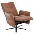 RELAXSESSEL in Leder Haselnussfarben  - Schwarz/Haselnussfarben, Design, Leder/Metall (70/122/85cm) - Dieter Knoll