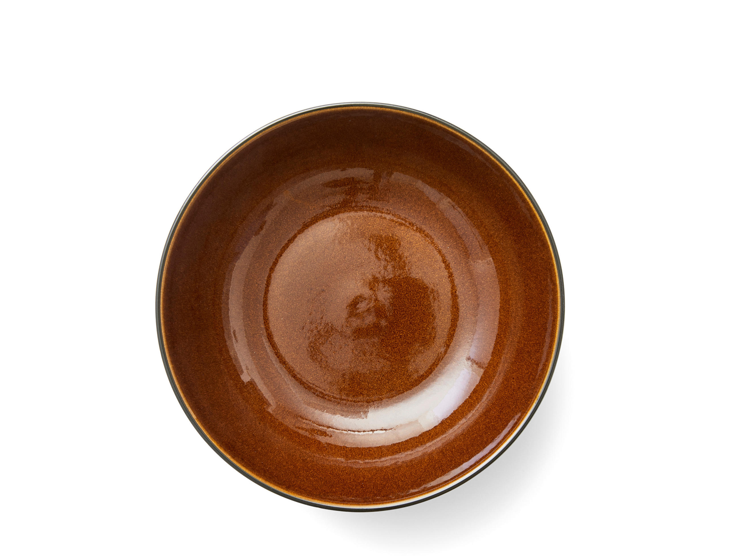 SALATSCHÜSSEL  24 cm  - Bernsteinfarben/Schwarz, Basics, Keramik (24cm) - Bitz