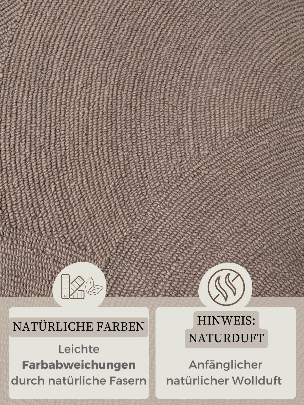 WOLLTEPPICH 80/150 cm Calmio Taupe rechteckig  - Taupe, Basics, Textil (80/150cm) - Hanse Home