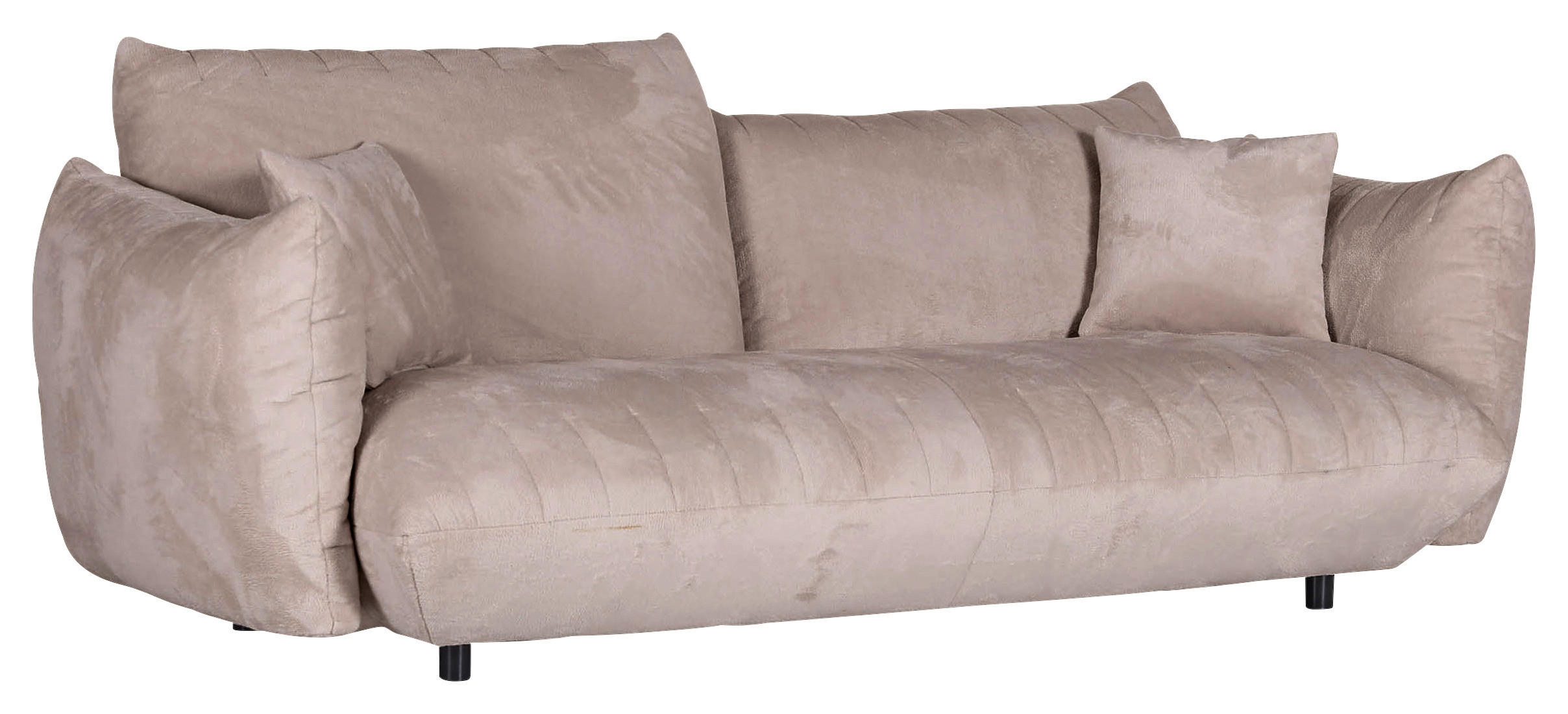 BIG SOFFA i plysch beige - beige/svart, Klassisk, textil/plast (240/78/107cm) - MID.YOU