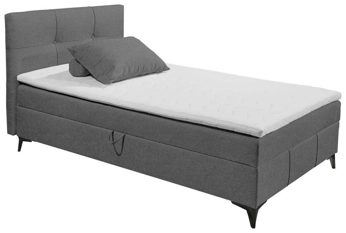 BOXBETT 120/200 cm  in Dunkelgrau  - Dunkelgrau, Basics, Holzwerkstoff/Textil (120/200cm) - Xora