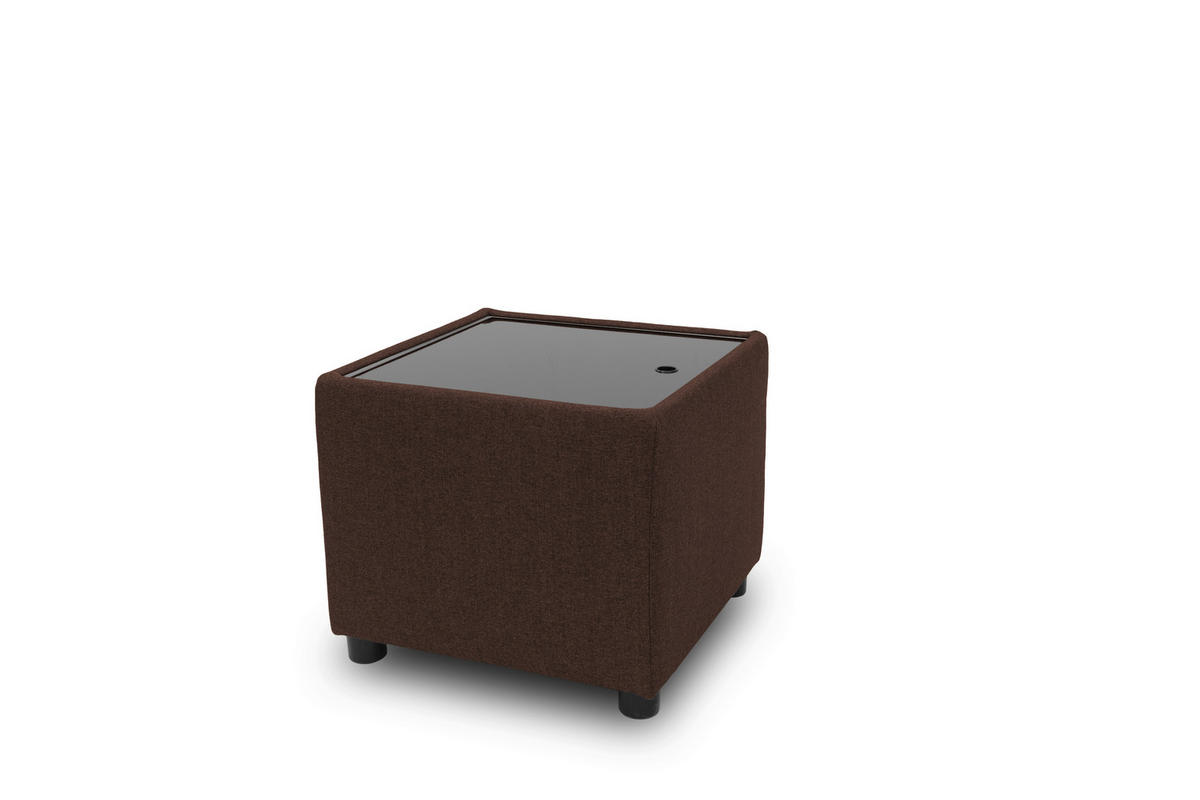HOCKER Webstoff Dunkelbraun  - Dunkelbraun/Schwarz, Design, Kunststoff/Textil (45/47/45cm) - LOOKS by W.Joop