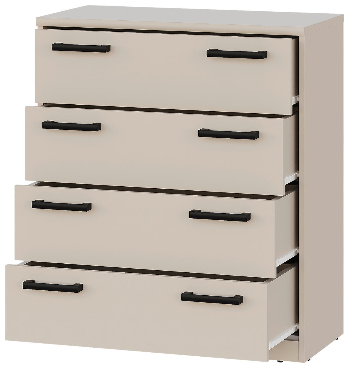 KOMMODE  in 72/84/36 cm  - Kaschmir/Schwarz, Basics, Holzwerkstoff/Kunststoff (72/84/36cm) - Xora