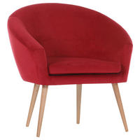 FOTELJA 73/73/66 cm , crvena  - prirodna boja/crvena, Dizajnerski, tekstil/drvo (73/73/66cm) - Carryhome