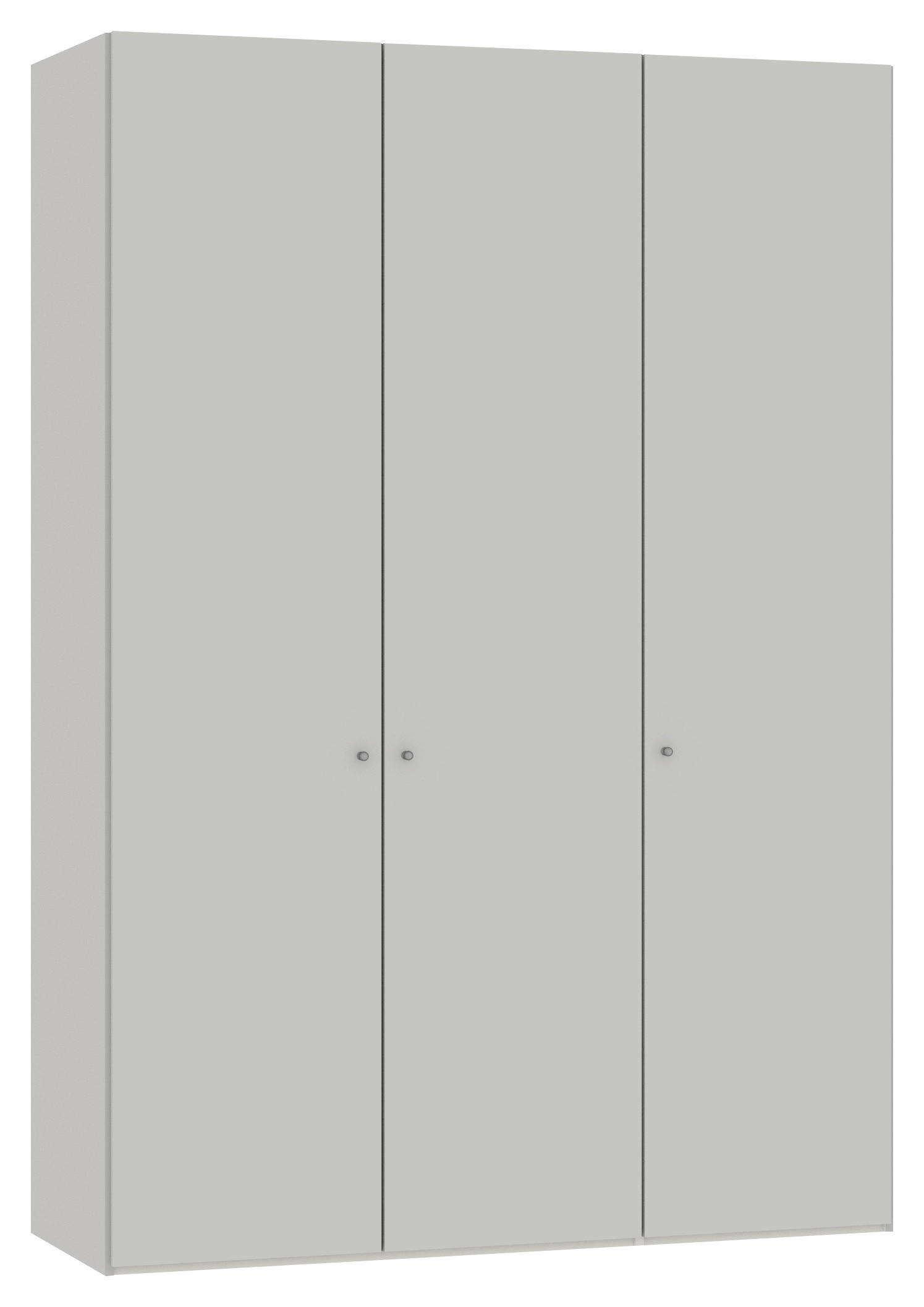 DREHTÜRENSCHRANK in Hellgrau  - Silberfarben/Hellgrau, Design, Holzwerkstoff/Metall (152/220/59cm) - Jutzler