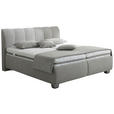 POLSTERBETT 180/200 cm,  in Grau, Bettkasten, Matratzen,  - Silberfarben/Weiß, Design, Holz/Textil (180/200cm) - Carryhome