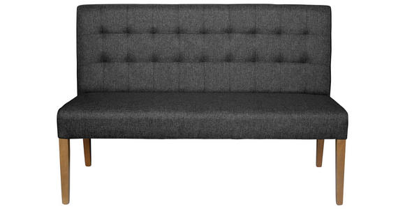 SITZBANK 141/95/64 cm Webstoff Anthrazit Holz - Eichefarben/Anthrazit, KONVENTIONELL, Holz/Textil (141/95/64cm) - Carryhome