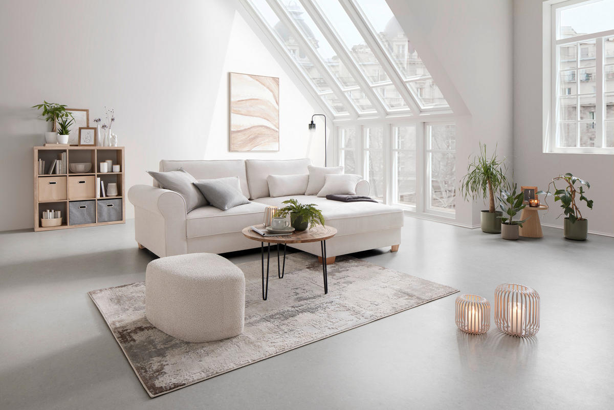 HÖRNSOFFA i cremefärgad  - beige/cremefärgad, Modern, trämaterial/trä (255/185cm) - MID.YOU
