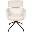 ARMLEHNSTUHL  Wippfunktion, Sitzfläche 360° drehbar, automatische Rückholfunktion Webstoff  - Eichefarben/Creme, Design, Holz/Textil (62/92/66cm) - Dieter Knoll