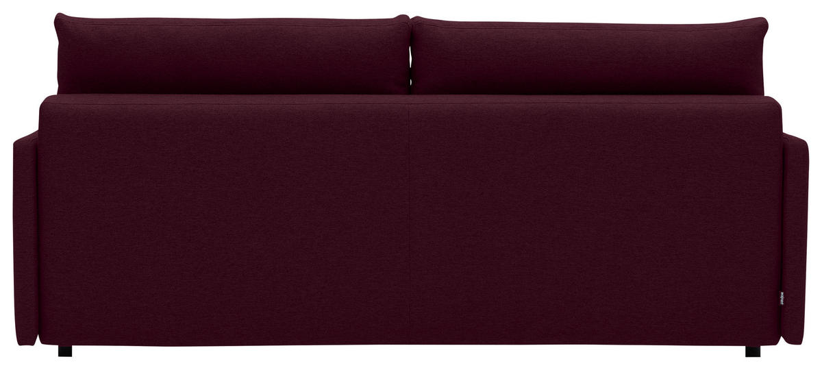 SCHLAFSOFA in Webstoff Weinrot  - Weinrot/Schwarz, Design, Kunststoff/Textil (217/95/110cm) - Livetastic