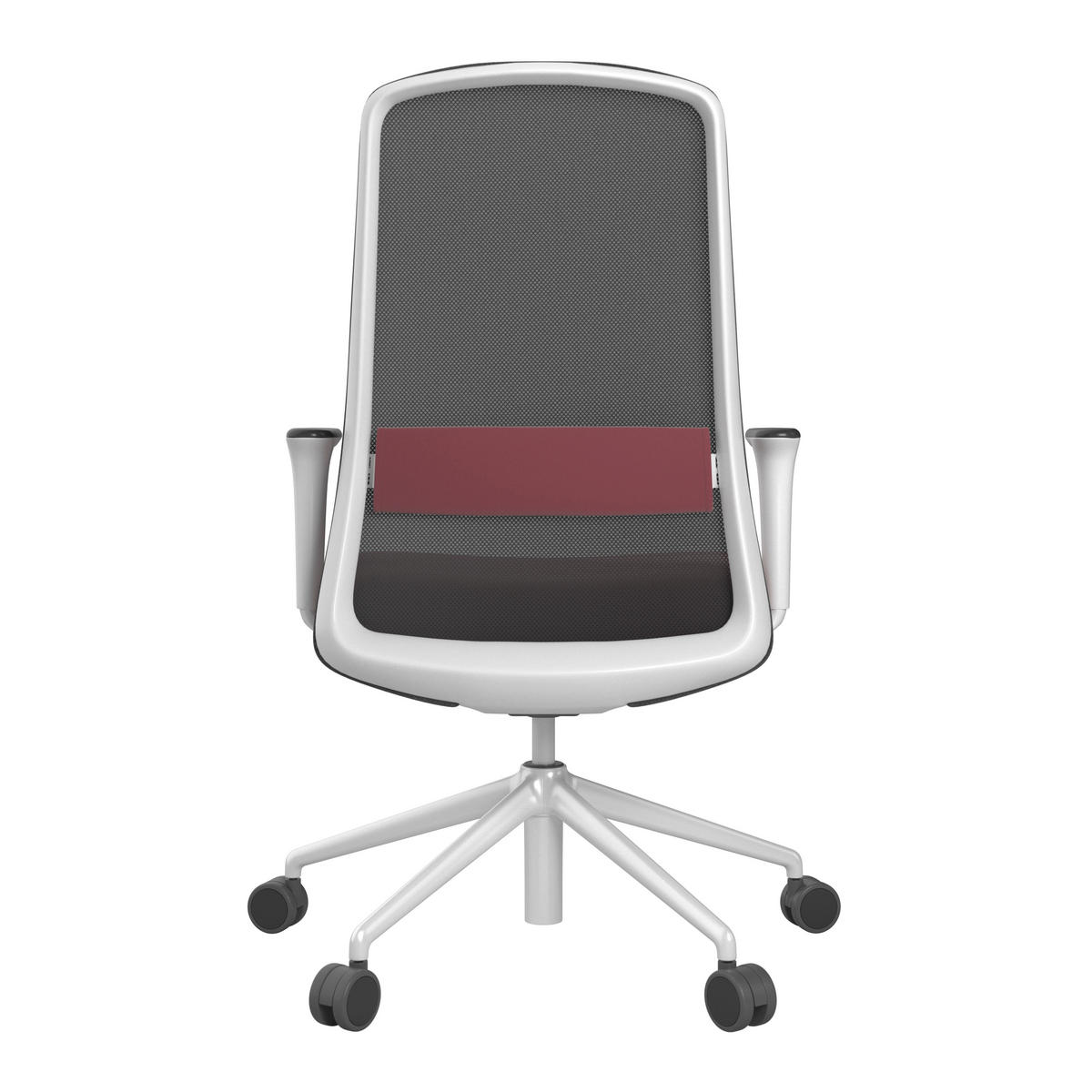 DREHSTUHL Lederlook Schwarz, Weiß, Dunkelrot  - Schwarz/Weiß, MODERN, Kunststoff/Textil (70/103-115/70cm)