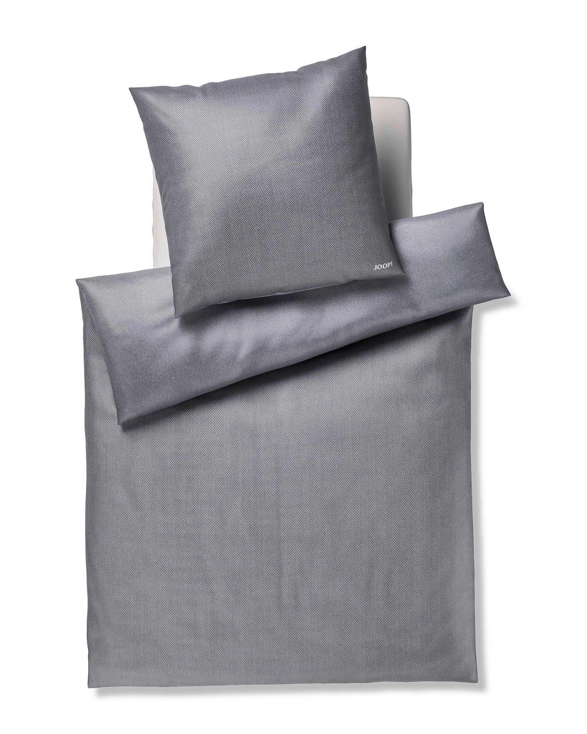 WENDEBETTWÄSCHE Makosatin 155/220 cm  - Anthrazit, Basics, Textil (155/220cm) - Joop!