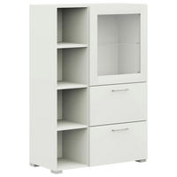 VITRINEWeiss  - Weiss/Edelstahlfarben, Design, Glas/Holzwerkstoff (100/143,3/41,9cm) - Cantus