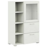 VITRINE  in Weiß  - Edelstahlfarben/Weiß, Design, Glas/Holzwerkstoff (100/143,3/41,9cm) - Cantus